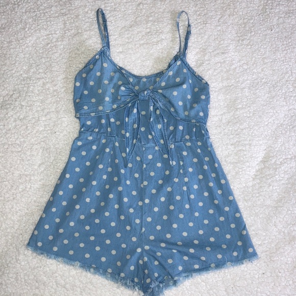 Denim Romper and Lace Top Bundle Size Small - Picture 2 of 4